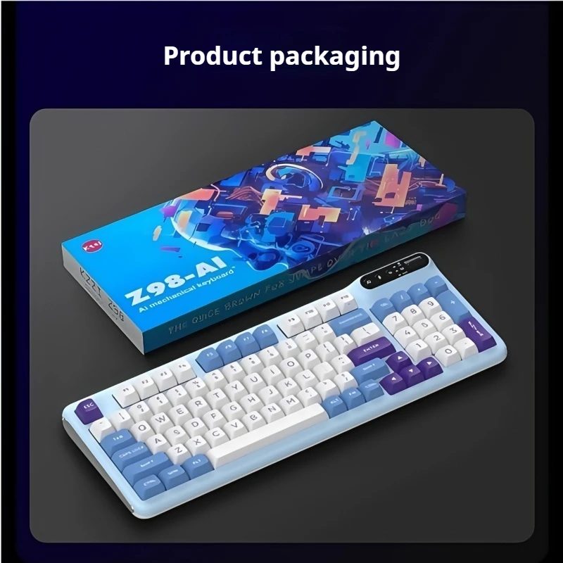 Z98 AI Mechanical Keyboard Pbt Keycap RGB Three Mode Connection Gasket Structure Voice Input Intelligent PPT Production AI Q&A
