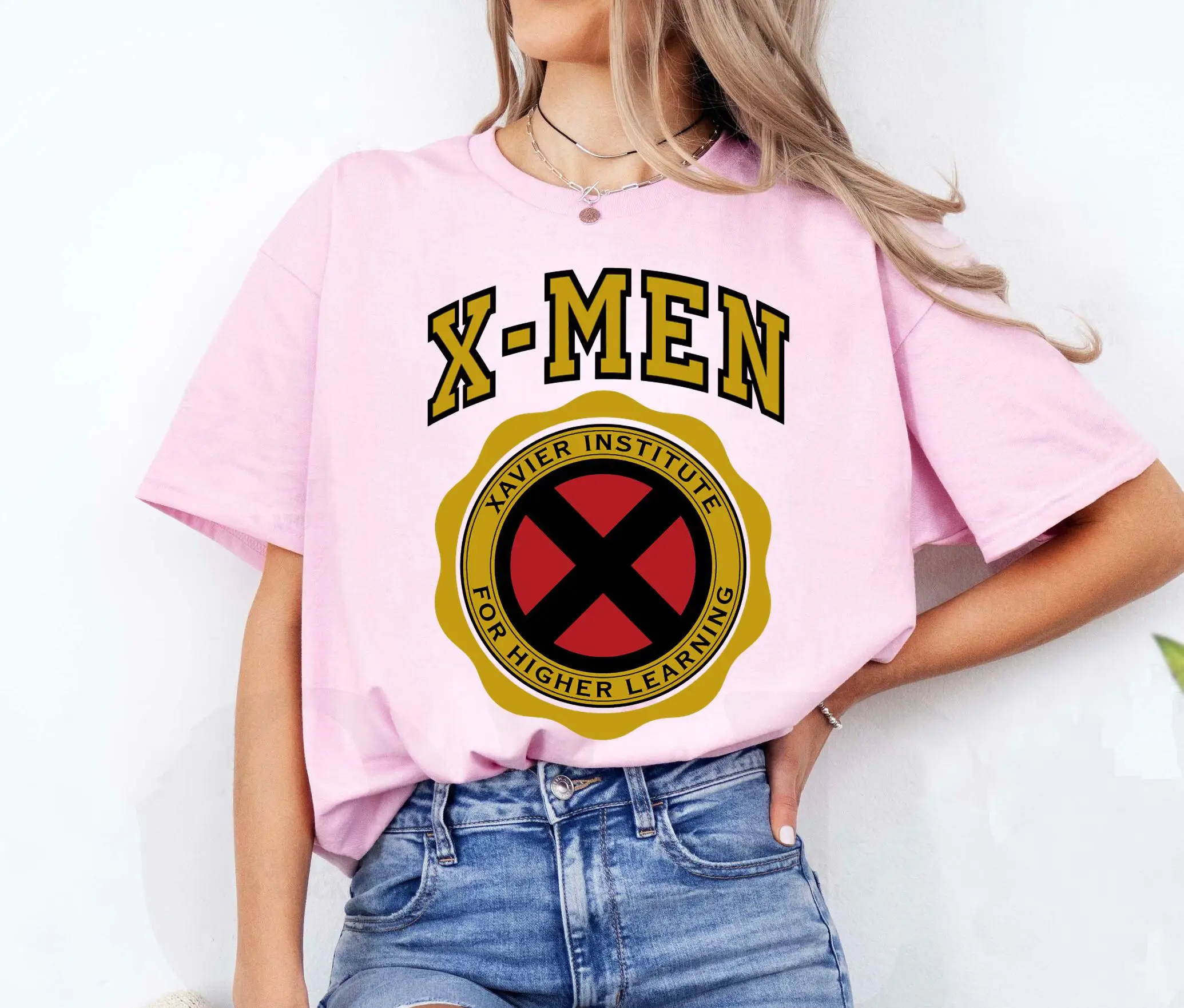 تي شيرت Marvel X-Men Xavier Institute للتعلم العالي بشعار تي شيرت Marvel Family هدية حفلة 2025 MCU Fan Tee