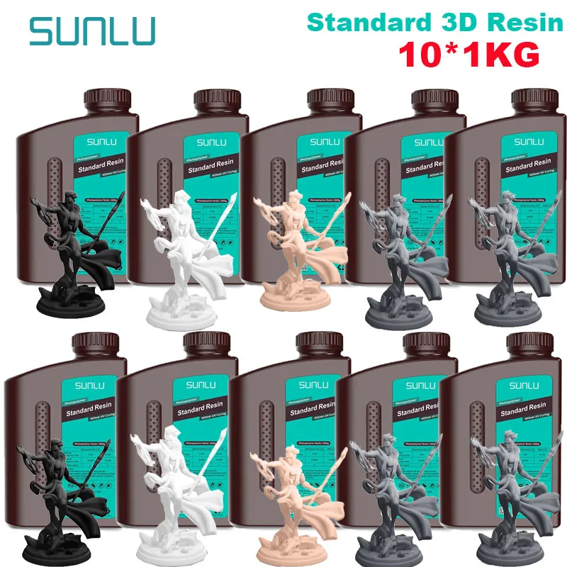 SUNLU 10KG Standard / Red Wax Resin Resin 1000G/Bottle 405nm Rapid UV-Curing Photopolymer Resin For LCD 3D Printer Material