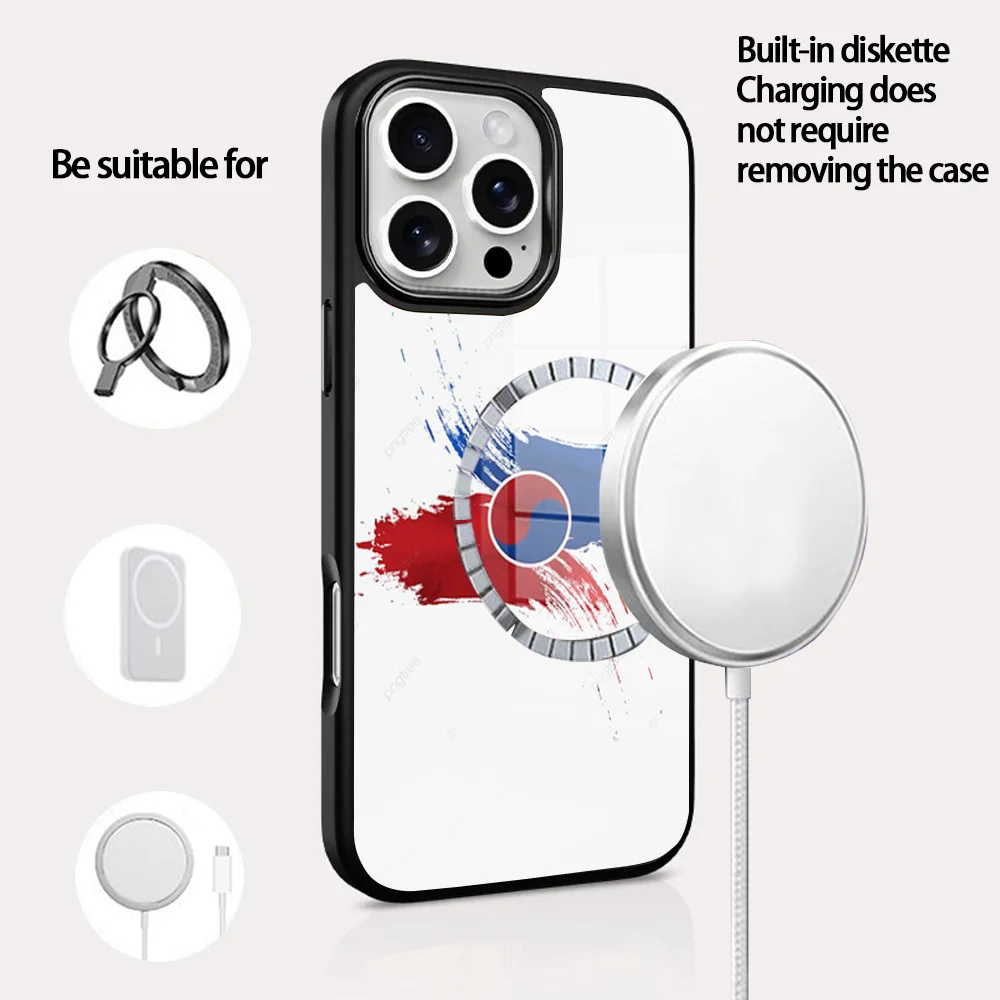 

S-SUBCU-LTURE Phone Case For IPhone 16 15 14 13 12 11 Pro Max Plus Mini Magsafe Mirror Wireless Magnetic Cover