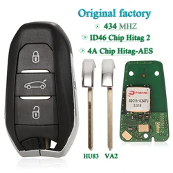 jingyuqin Oryginalny zdalny kluczyk do Citroen C4 C4L DS4 DS5 Peugeot 308 408 508 5008 434Mhz ID46 Hitag2 4A Hitag-AES Keyless Go