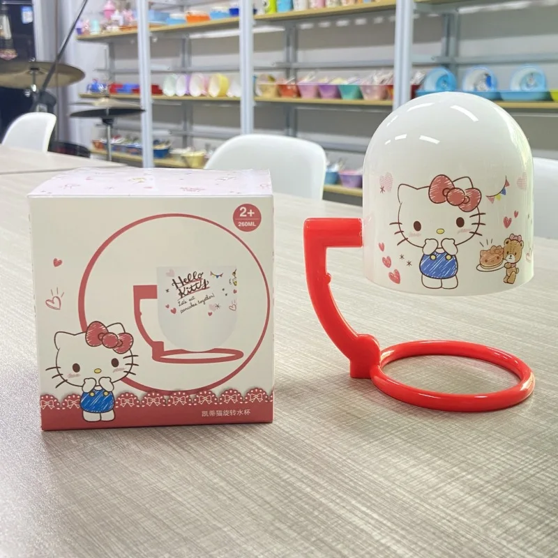 Nuova categoria per bambini Sanrio Tazza per risciacquo Hellokitty Kawaii Wash Up Funzione per la scuola materna Ruota la prevenzione delle cadute Tazza per filtro dell'acqua
