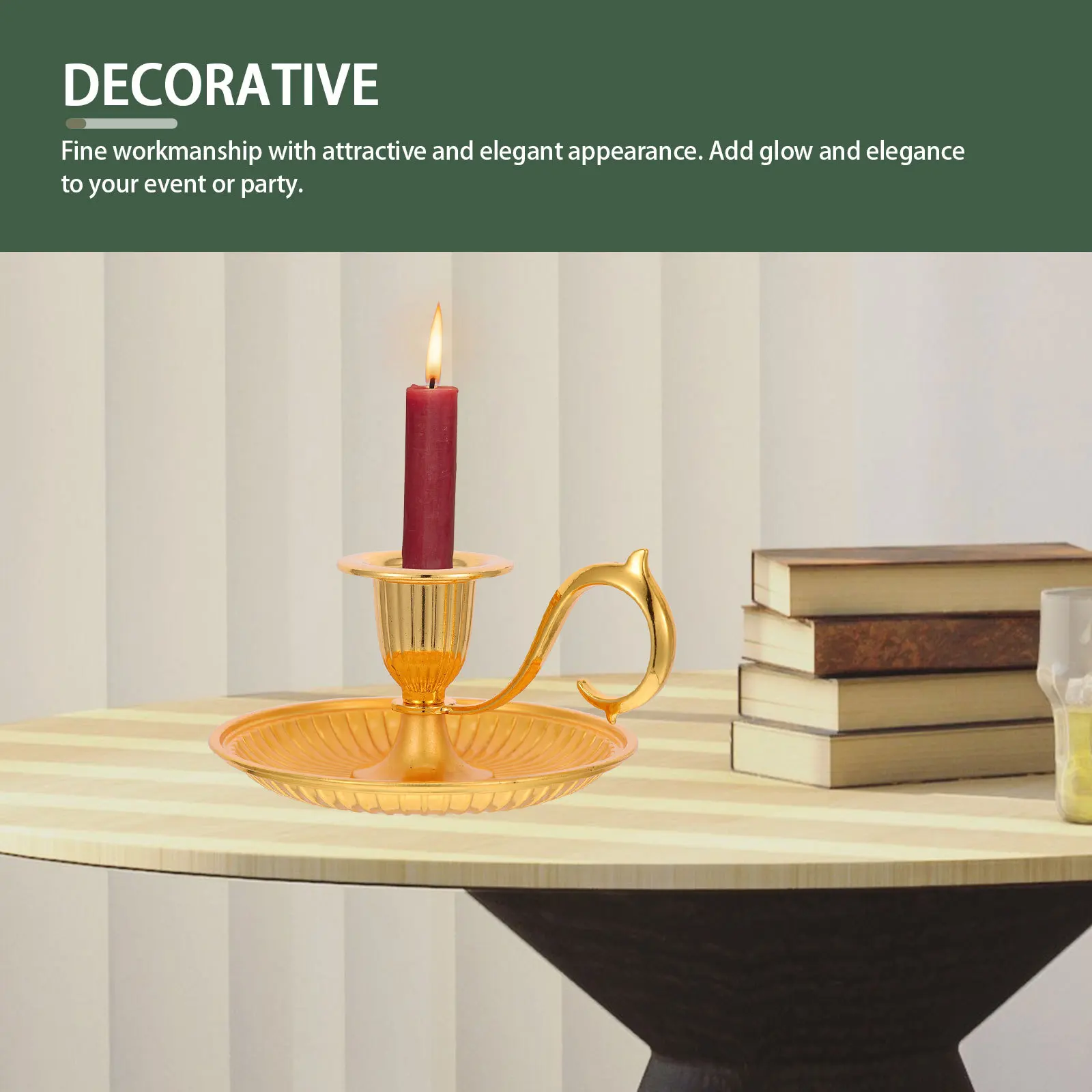 

Retro Taper Holder Metal Table Candlestick Decorative Base for Housewarming Wedding Christmas Dinner Fine Craftsmanship