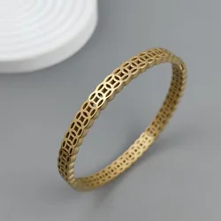 New money symbol ancient coin gold-plated stainless steel bracelet 18K, high quality waterproof couple bracelet, wife gift