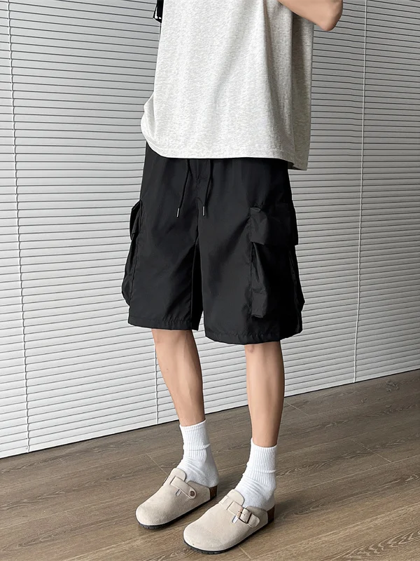 

Summer Men's Workwear orts Five-ket Loose Fit Thin Qui Dry Casual American Sle Outerwear Loose Youth Active Wear