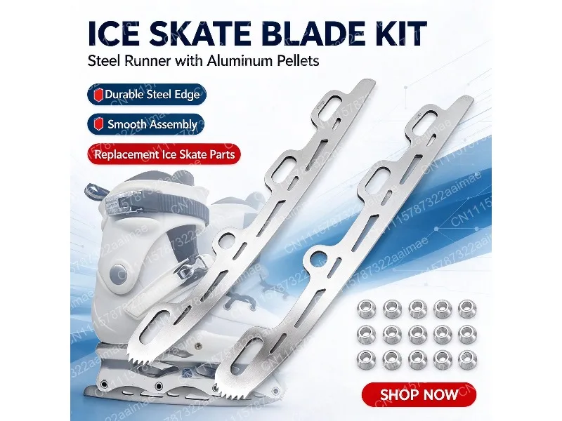 Stainless Steel Inline Figure Skate Blade with Knife Tooth for Adult Kids Roller Skates Shoes 326mm