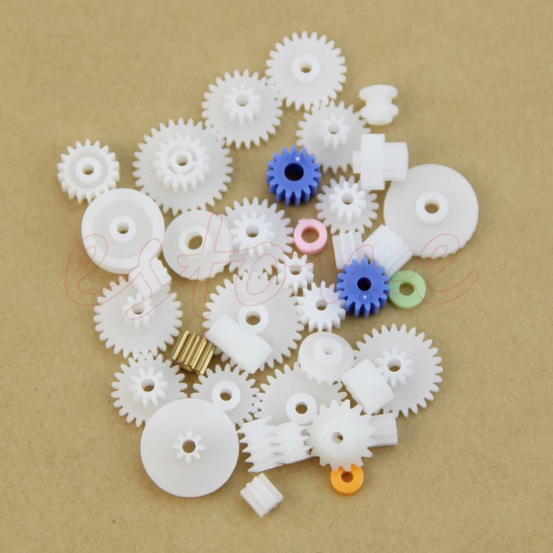 New 60pcs Type Plastic Shaft Single Double Reduction Worm Gears DIY Robot