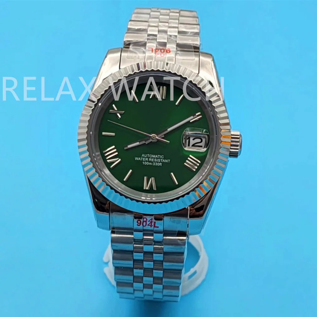 36mm 39mm Sapphire Glass Log Style Stainless Steel Watch Japanese Nh35 Automatic Mechanical Movement T