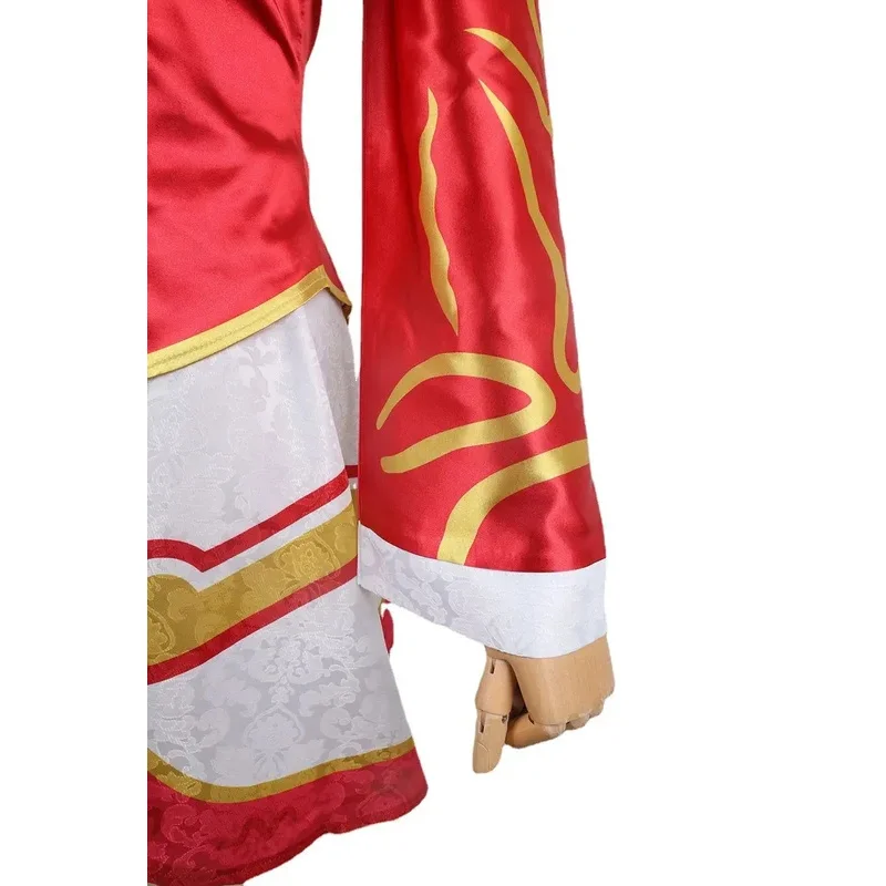 Game LOL Ahri Nine Tailed Fox Role Playing Costume Wig Anime Sexy Woman Red Dress Christmas Carnival Party Kimono Uniform Set