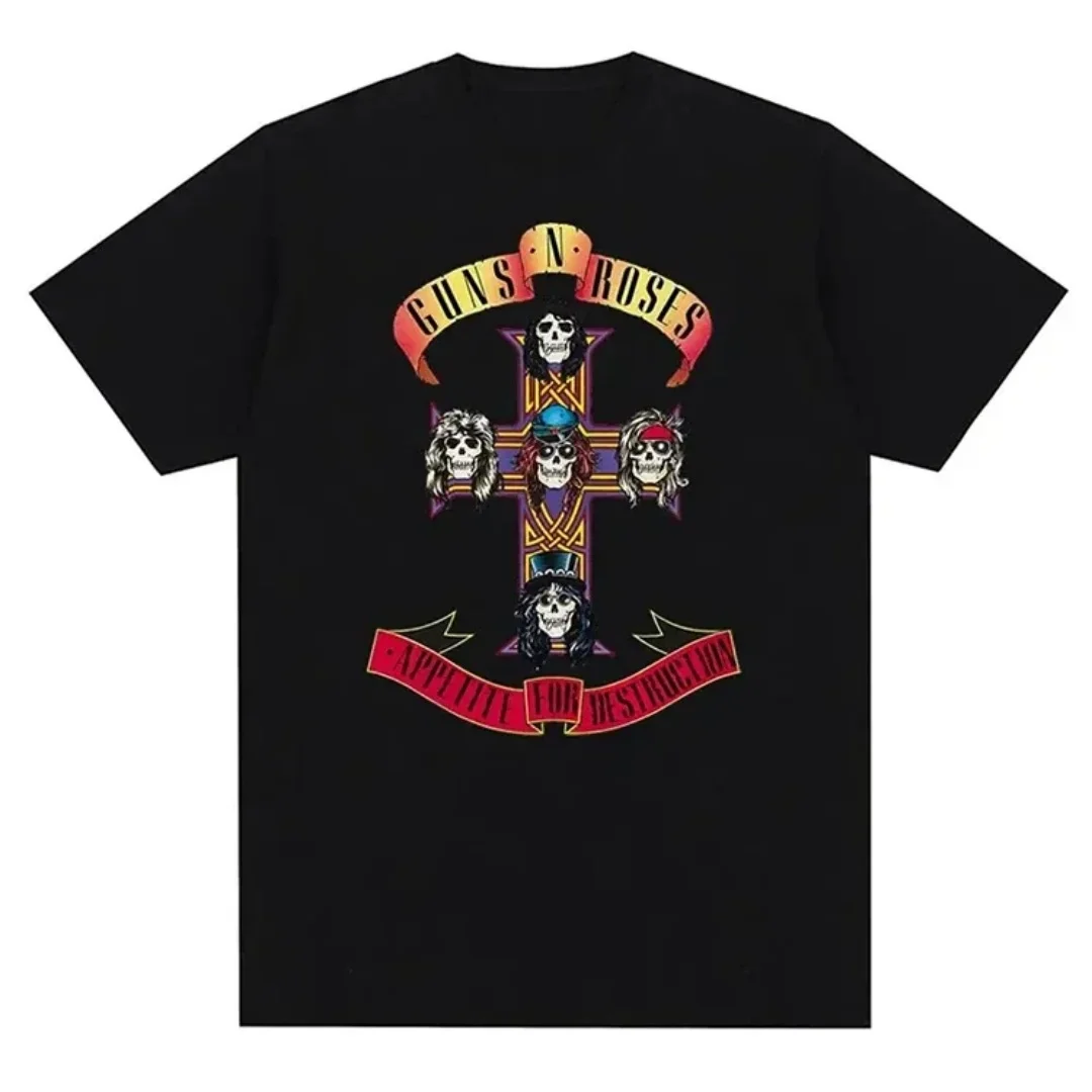 2026 Summer Fashion Guns N Roses Graphic T Shirt Vintage Rock Style Streetwear Short Sleeve Summer Casual Crew Neck T-shirt - view 4