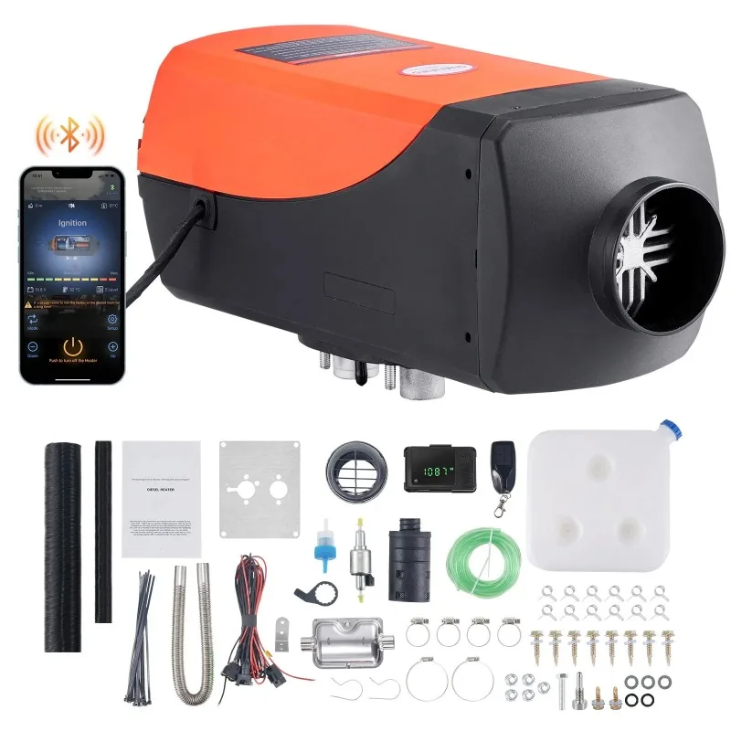 Bluetooth App Control Diesel Air Heater, 12V 8KW Diesel Heater with Automatic Altitude Adjustment, Remote Control and LCD