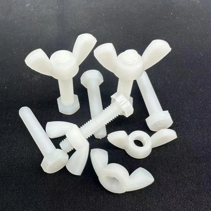 2~30 zestawów M3 M4 M5 M6 M8 M10 M12 Białe śruby nylonowe z zewnętrznym sześciokątem, nakrętki motylkowe, izolowane plastikowe śruby metryczne, zestaw kombinowany — zdjęcie 4
