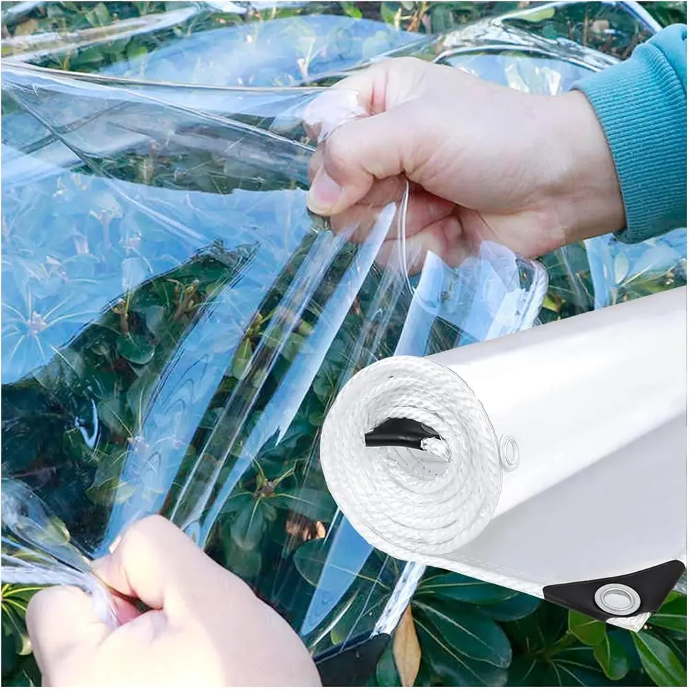 

Прозрачный ПВХ-тент толщиной 0,35 мм, многофункциональное водонепроницаемое покрытие для теплиц, растений и открытых пространств, 1,8x4,5 м