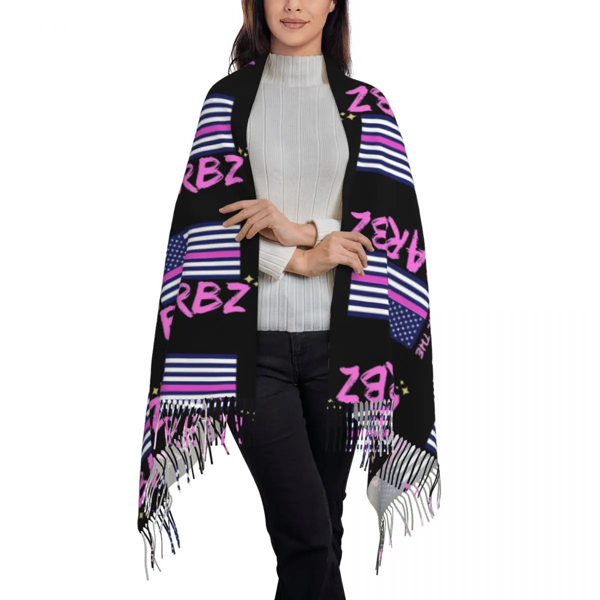 Back The Barbz Nicki Minaj Scarf Tassel Scarves for Women Soft Warm Shawls and Wraps Long Fall Winter Shawl Wrap