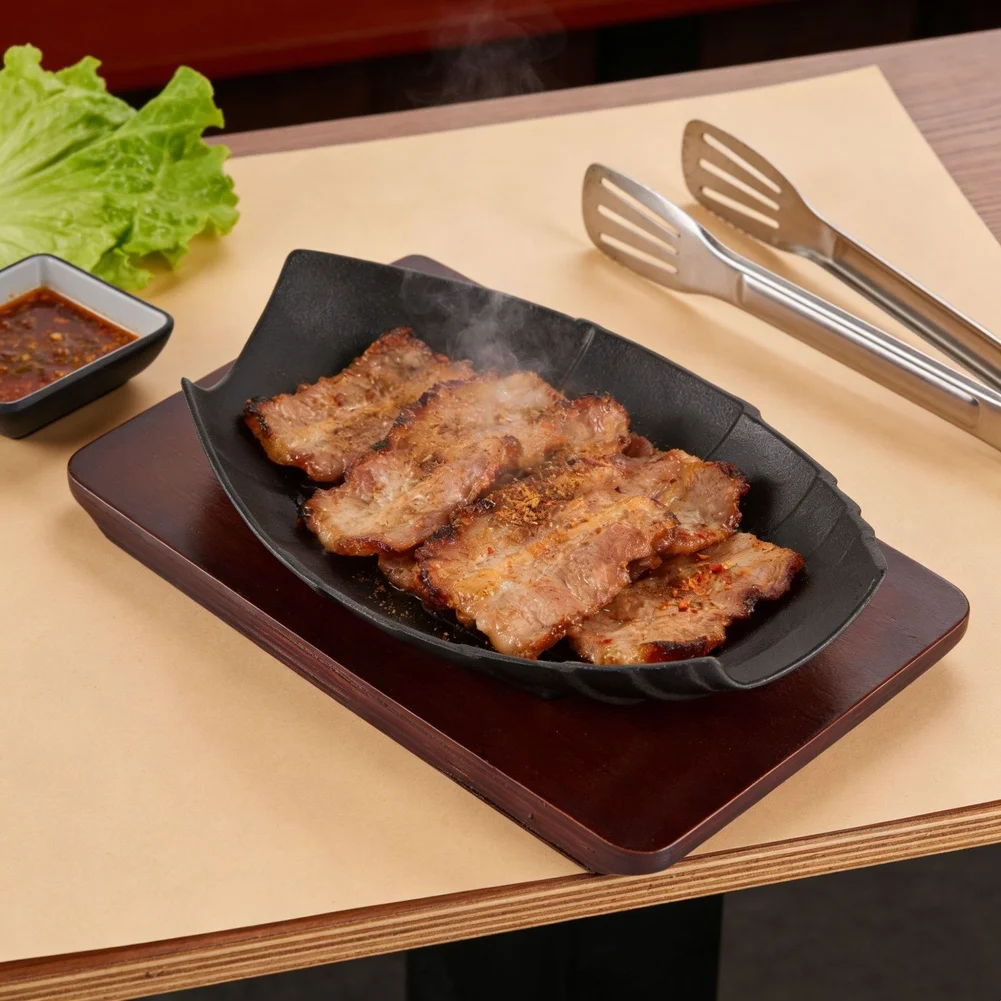 Cast Iron Rectangular Grill Pan for Indoor Stovetop Outdoor Grill Use Grilling Steaks Vegetables and Seafood with Even Heating