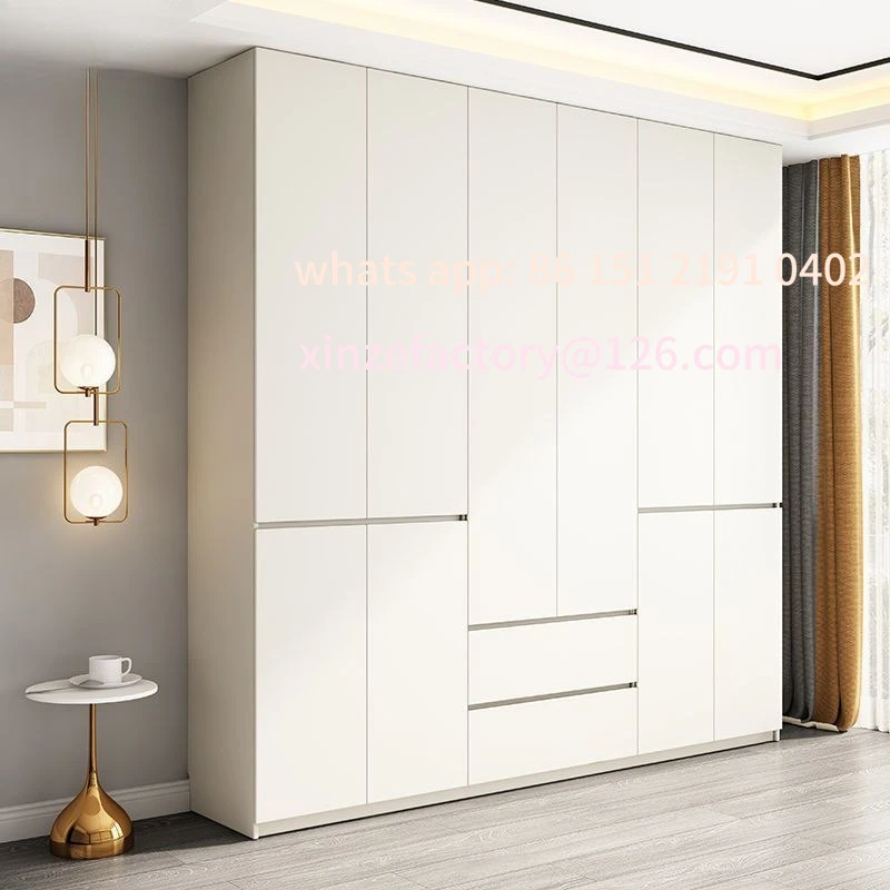 

Customizable winter solid wood European pine board wardrobe spot free handle new modern simple bedroom
