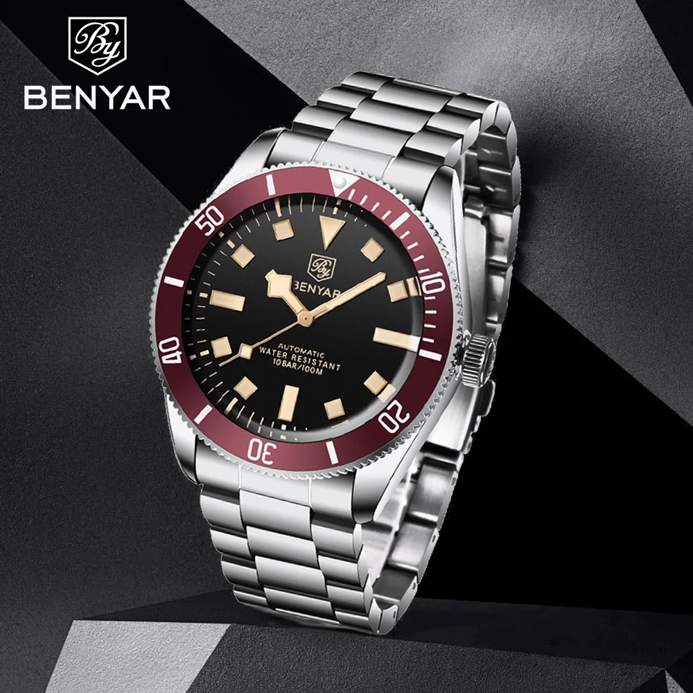 

New BENYAR Men's Watch Luxury Luminous Mechanical Wristwatch 2025 Automatic Winding Stainless Steel Shock Resistant Watch Clocks