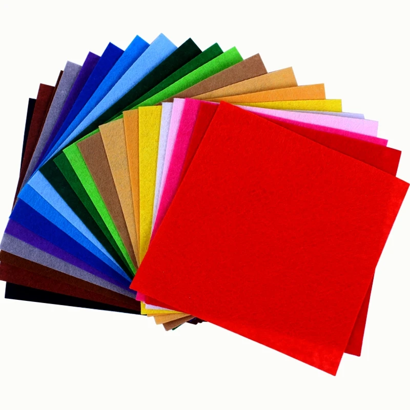 20/40pcs 1mm Mixed Color Non-Woven Felt Square Children\'s Cutting Art DIY Handmade Cloth 10/15cm For Tailoring Decorative Craft