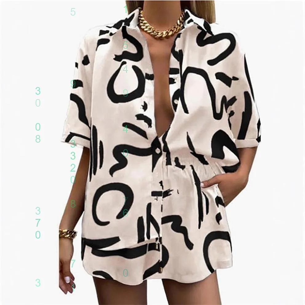 Bohemian Printed Two Piece Set Women Casual Matching Sets Spring Summer