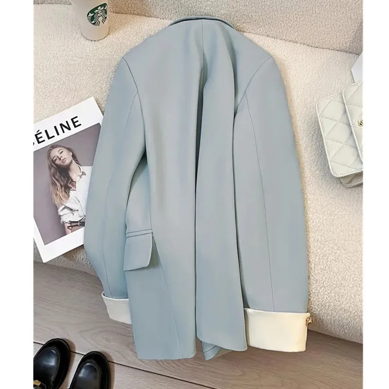

2024 Spring Autumn Korean version Casual Loose Women's High-end Suit Jacket New Design Fashion Temperament Office Blazers Coat