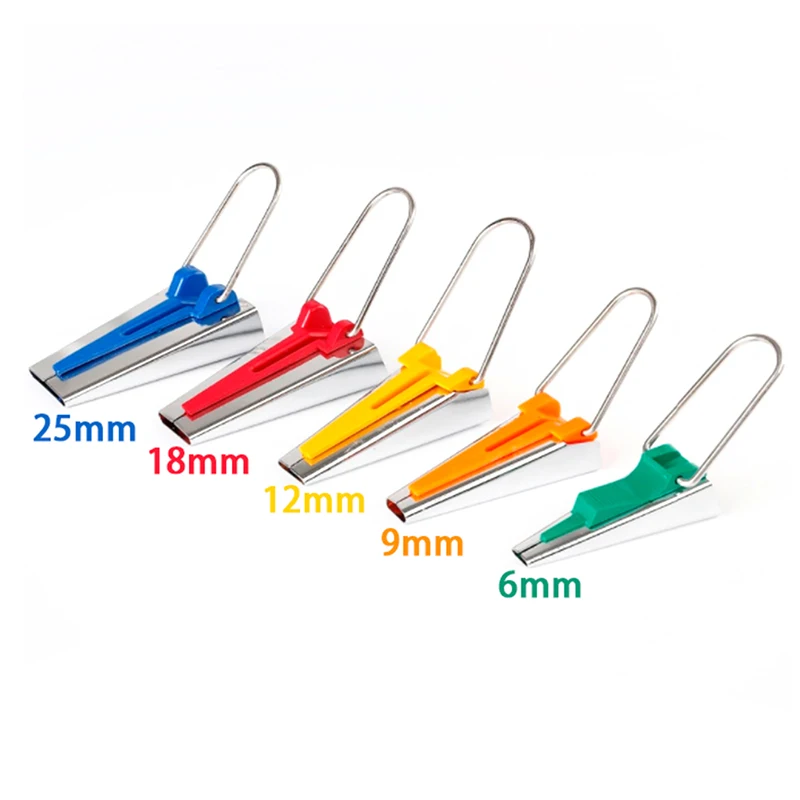 [YU]Bias Tape Maker Set 5 size 6mm 12mm 18mm 25mm bias tape maker Sewing Accessories