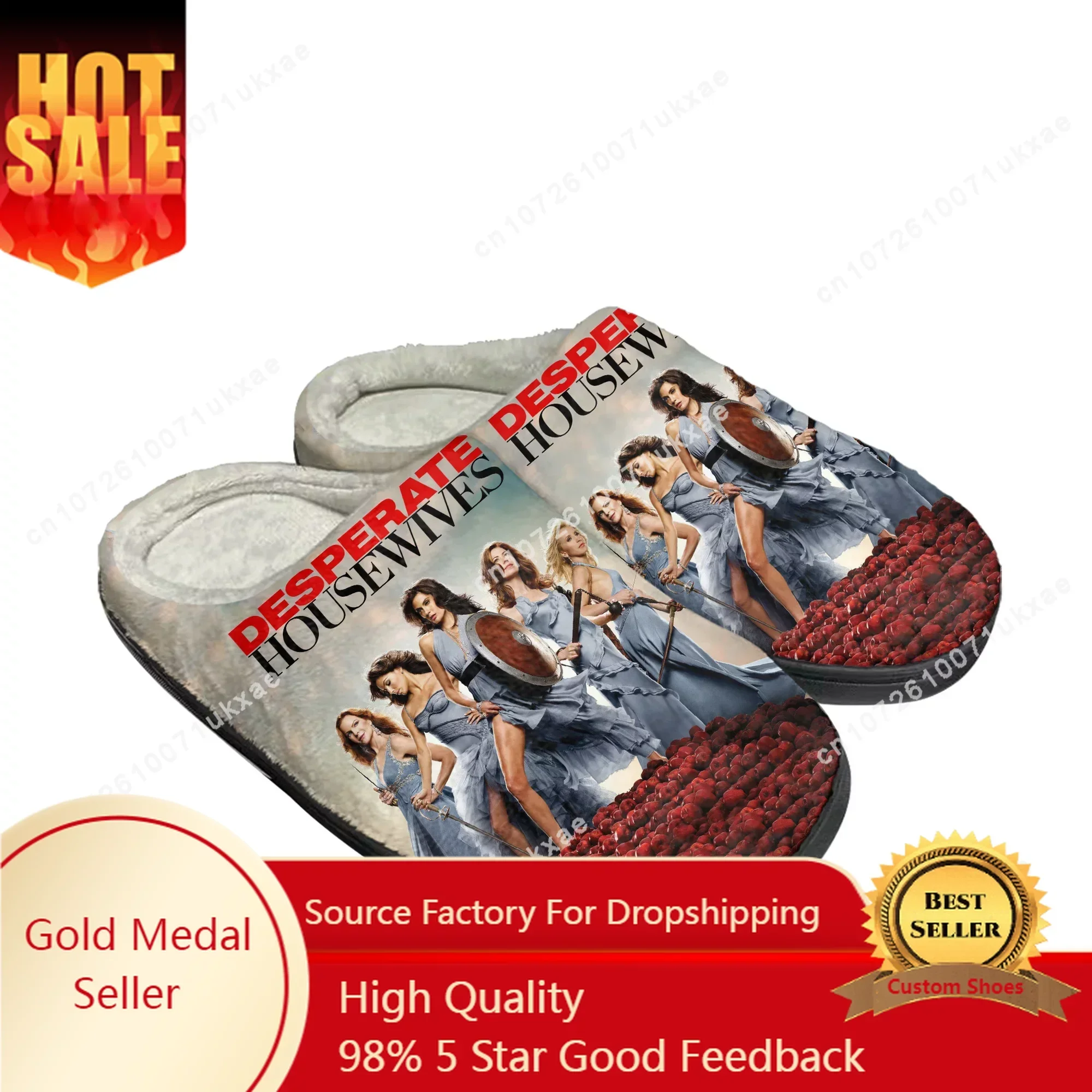 Desperate Housewives Home Katoen Slippers Heren Dames Pluche Slaapkamer Casual Warme Schoenen Thermische Slipper Aangepaste DIY Schoen