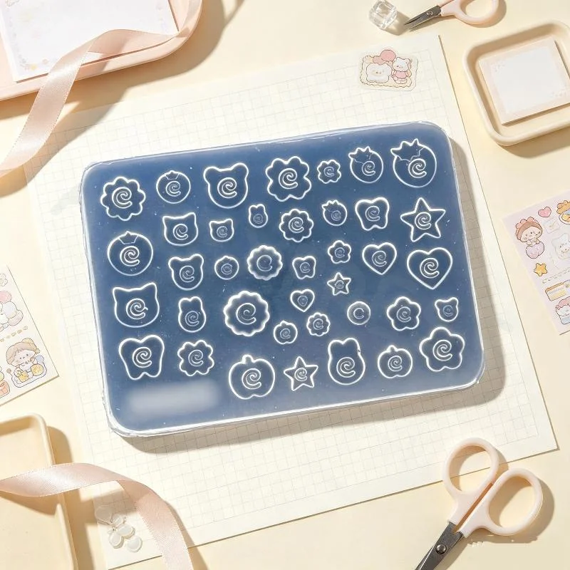 Nail Art Silicone Mold Star Note Small Wings Fish Board Design Easy to Demold for Beginners Home DIY Nail Art Making