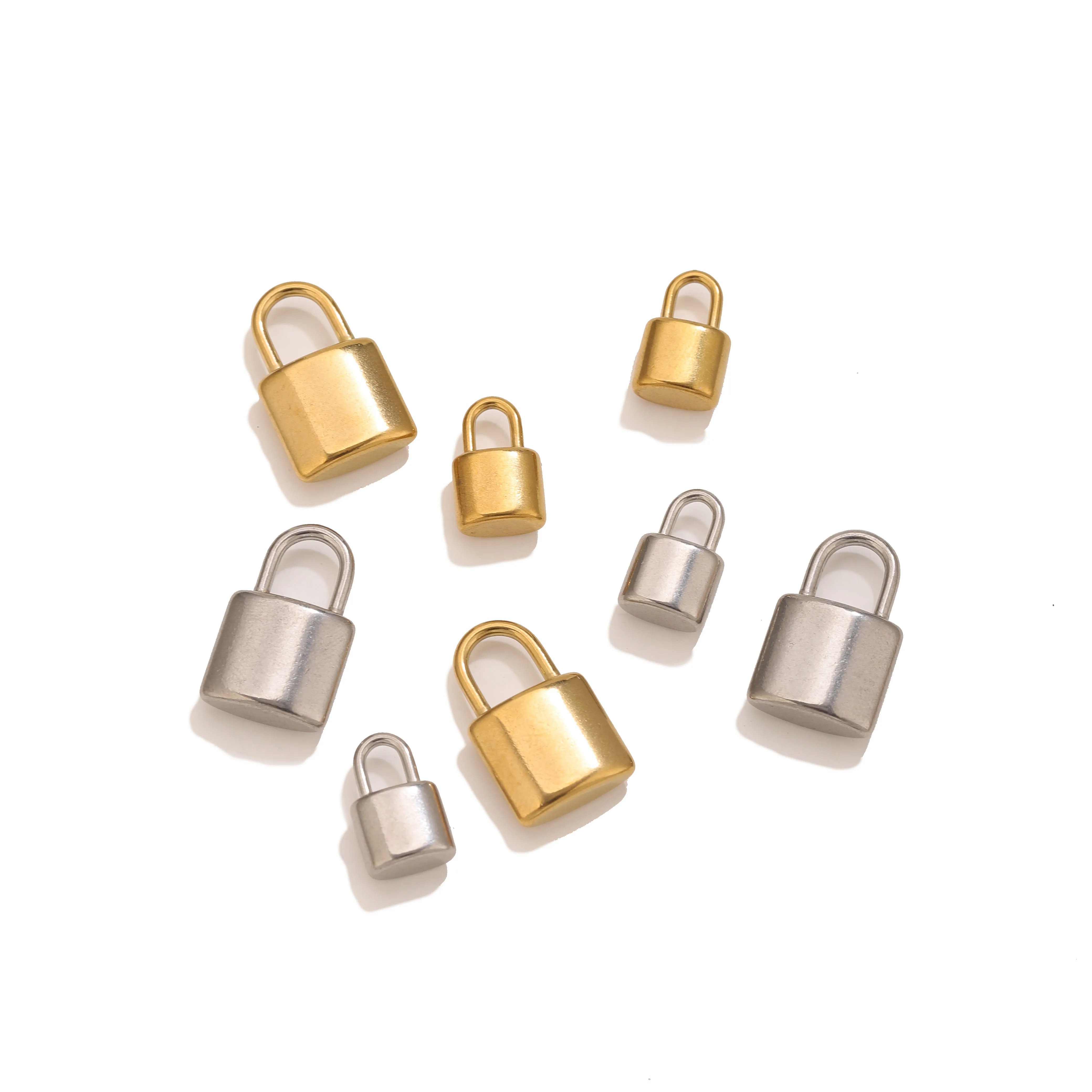 

5pcs/Lot Stainless Steel Lock Shaped Charms Gold Steel Padlock Pendants for DIY Necklace Bracelet Jewelry Making Wholesale