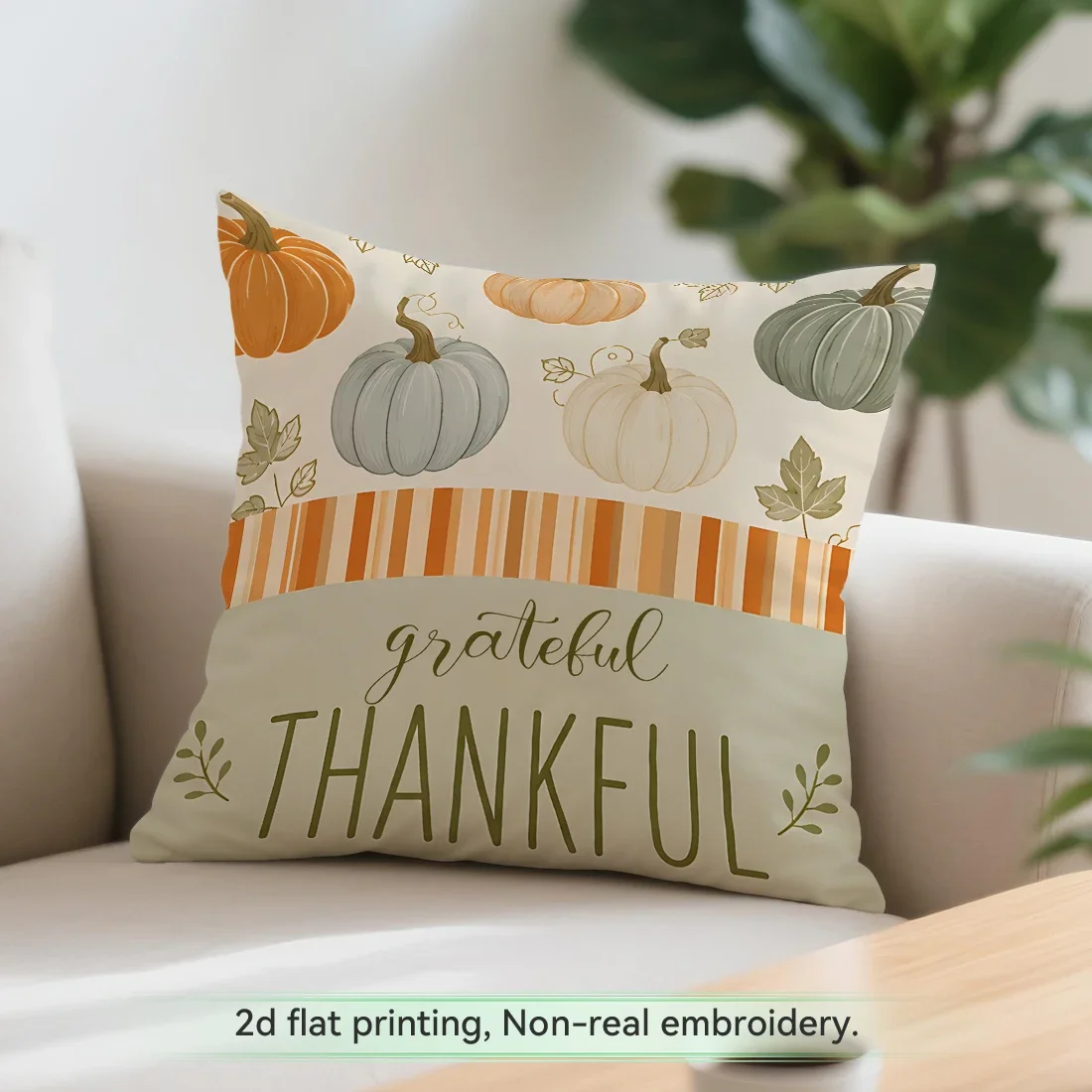 Spliced Plaid Maple Leaf Thanksgiving Cushions Pillowcase Polyester Cushion Cover Throw Pillow Pillowcover Home Car Sofa Decor