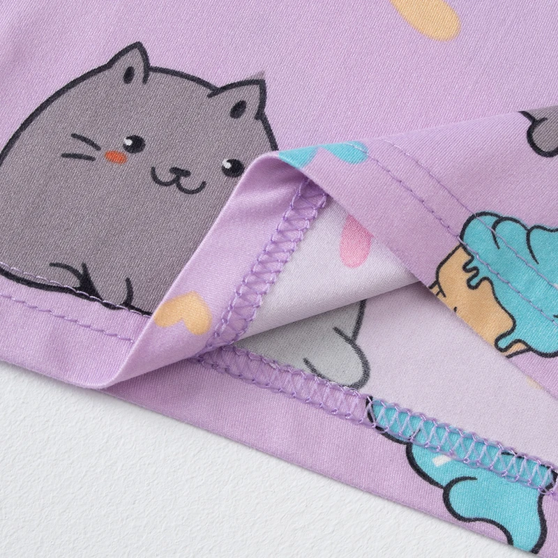 3-teiliges Set aus Sommer-Kurzarmshirts, Shorts und Hosen für Jungen und Mädchen, bunter, lässiger, bedruckter, süßer Anzug – Detail 23