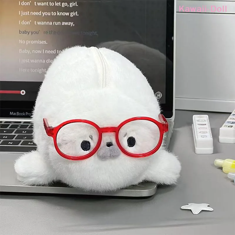 [DO]Funny Cute Seal Doll Pencil Case High Aesthetic Value Storage Bag Large Capacity Plush Stationery Bag School Supplies[DO] - view 3