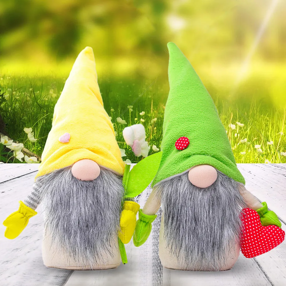 

1 шт. Декоративная фигурка гнома с сердечками, высококачественная тканевая, милая поделка для декора, подарок на День матери, День рождения, для украшения дома, желтая
