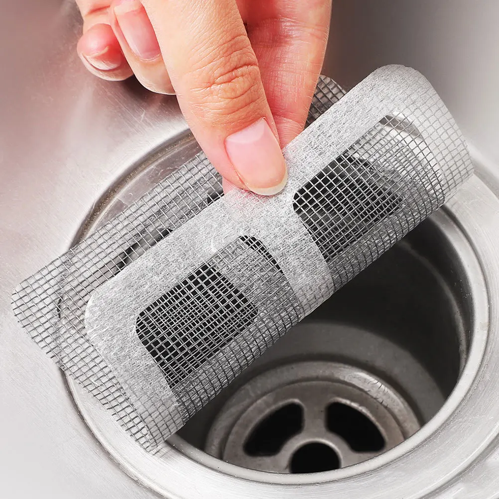 

60Pcs Adhesive Mesh Drain Covers 10x10cm Bathroom Kitchen Hair Catcher Stickers Anti-Clogging Decals Long-Lasting Protection