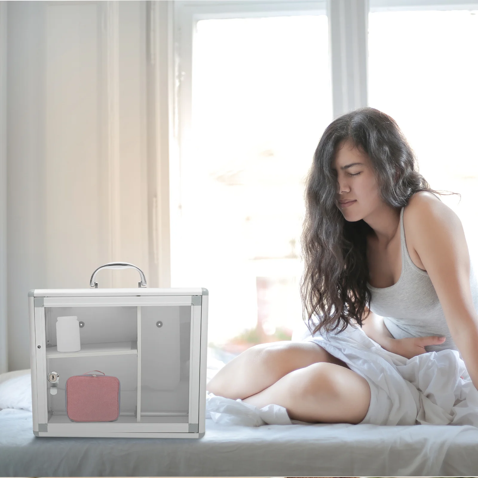 

Настенная аптечка из алюминиевого сплава, прочный запираемый контейнер для хранения для домашнего офиса, путешествий, использования на открытом воздухе, аптечка