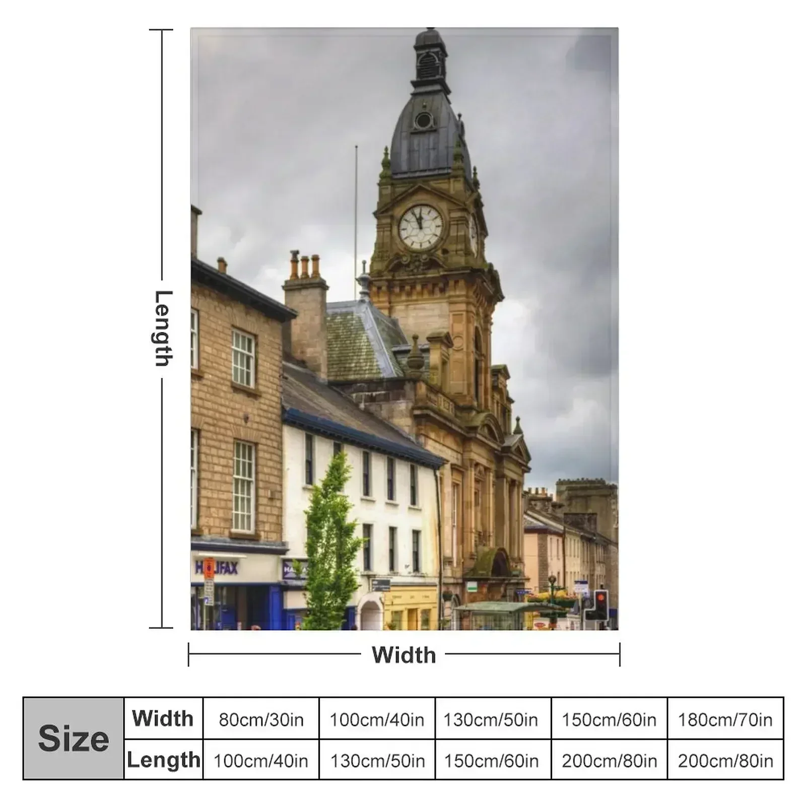Kendal Town Hall Throw Blanket Decoratives Luxury Soft Plaid anime Blankets