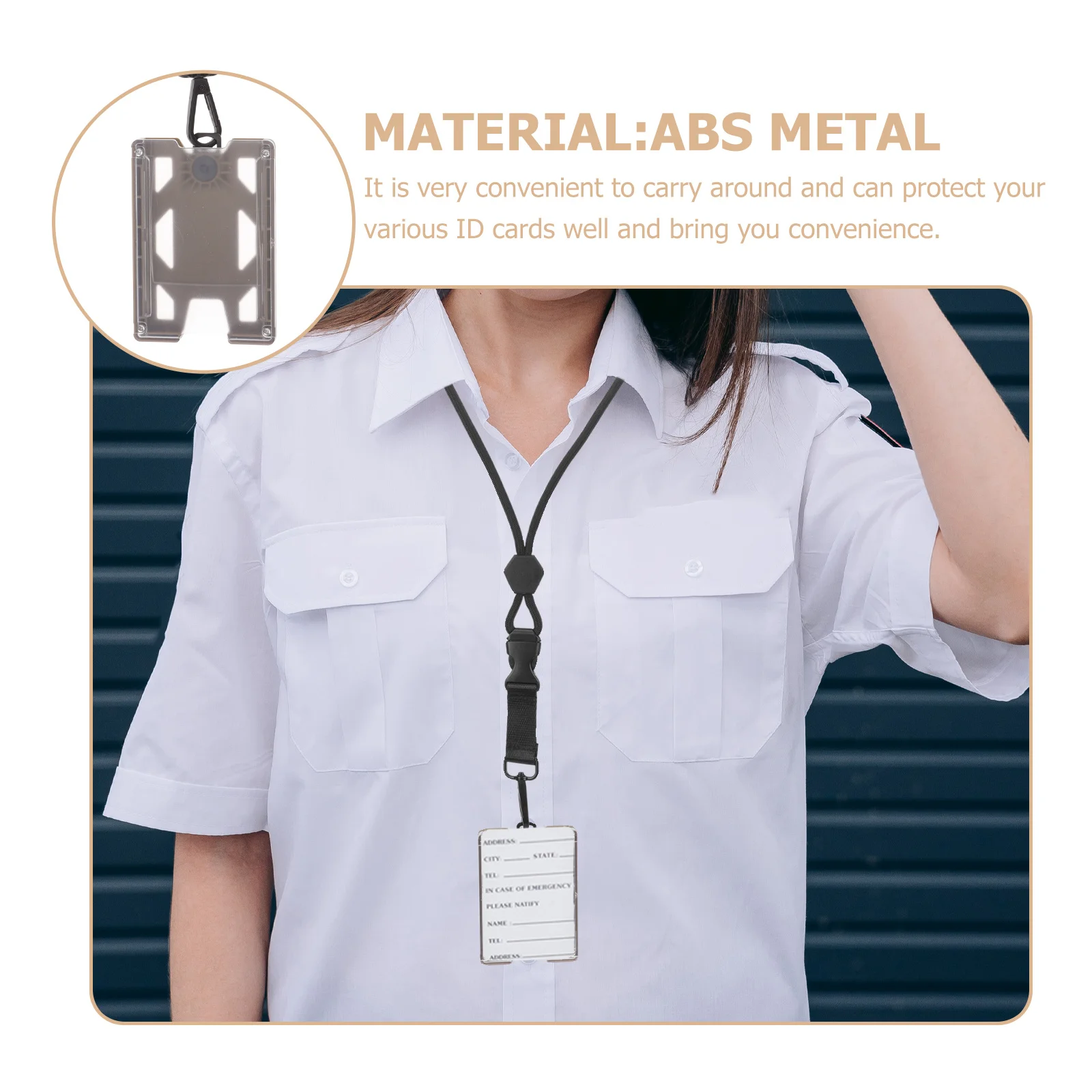 

1pc Id Card Holder Lanyard Design Anti-Scratch Protection Cover For Work Pass Badge Student School Bus Cards Vertical