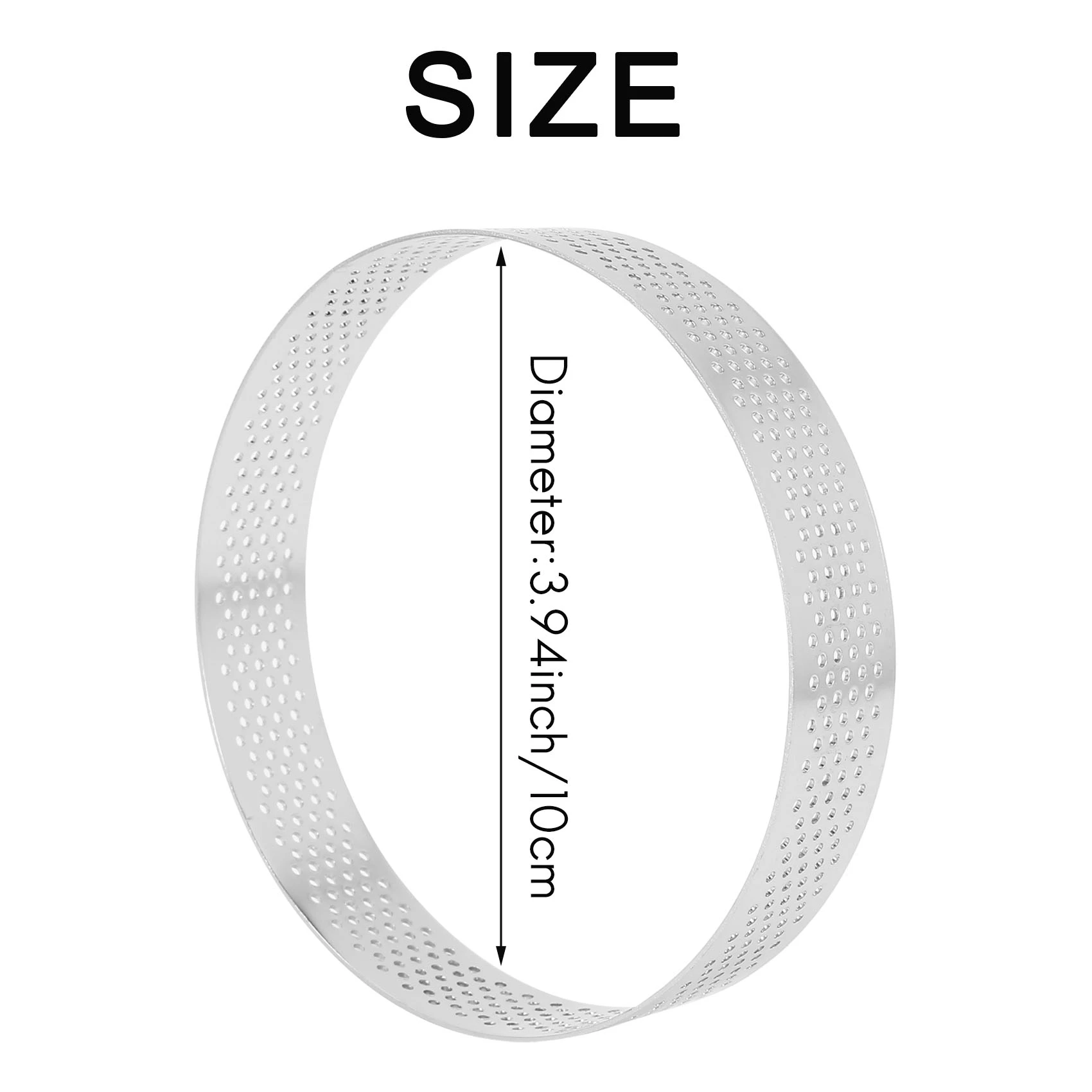 4 Pcs Circular Porous Tart Ring Bottom Tower Pie Cake Mould Baking Tools Heat-Resistant Perforated Cake Mousse Ring,10cm image 6