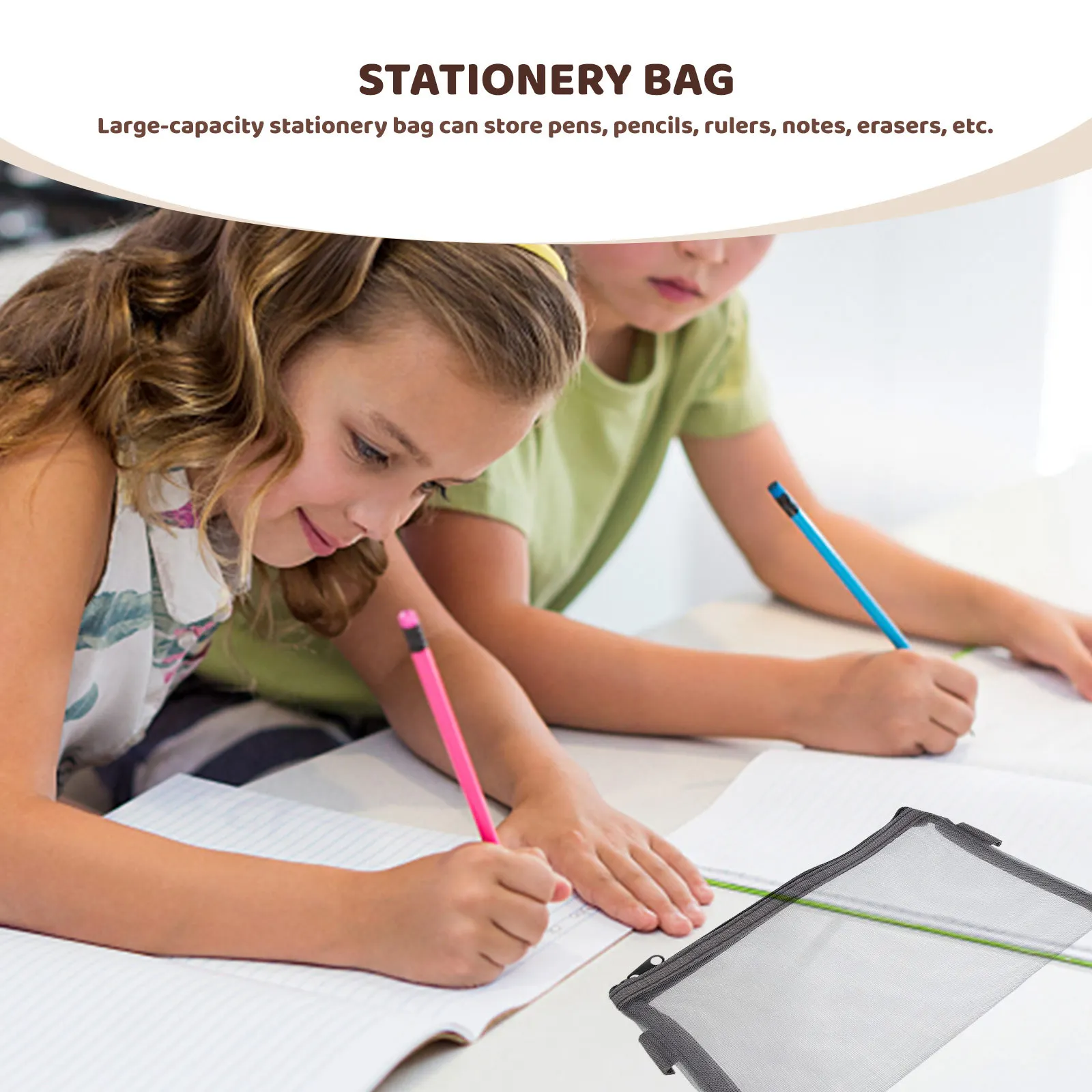 

5Pcs Pencil Bags Large Capacity Organizer Zipper Stationery Storage Bag Portable for School Office Supplies Pencil Bag