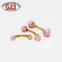 G23 Titanium 3-5mm Opal Eyebrow Piercing Curved Barbell Eyes Bulk Eyebrow Cartilage Ring Bite Labret Tragus Piercing Wholesale