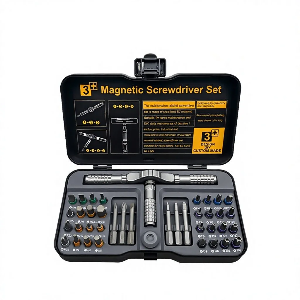 Cross-Border Exclusive 40-in-1 Ratchet Screwdriver Set Portable S2 Steel Alloy Steel Bit Multi-Style Household Repair Tool