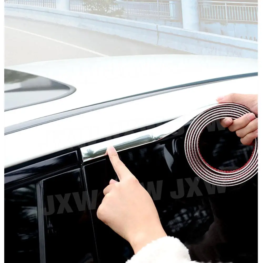 3 Meters Universal Auto Self Adhesive Side Door Chrome Strip Moulding Decoration Bumper Protector Trim Tape Car Styling