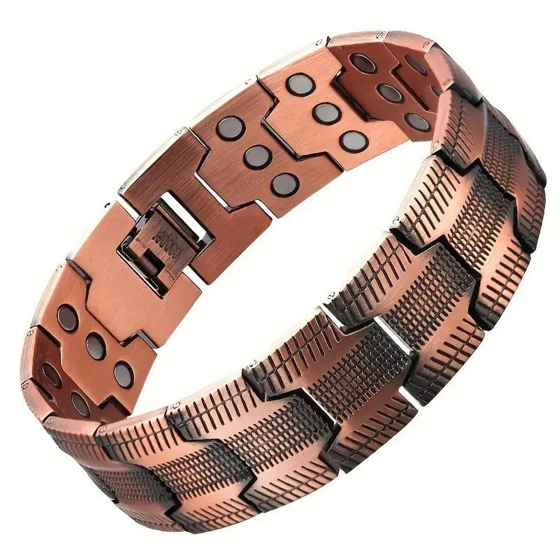 

Copper Magnetic Wristband for Men Pure Copper Bracelet with 57 Embedded Magnets Adjustable Smart Clasp