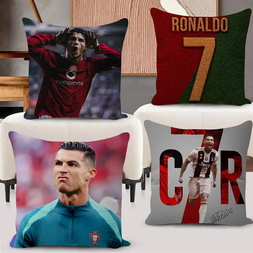 Heißer C-Cristiano Athlete Ronaldos Kissenbezug aus Plüschstoff, weich, doppelseitig bedruckt, Sofakissenbezug, Zierkissenbezüge