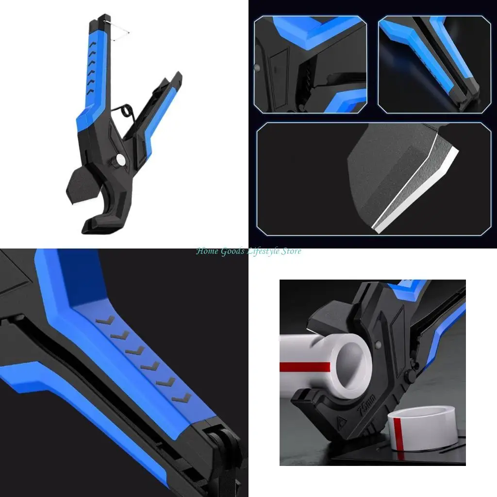 E74E Industrial Strength Ratchet Action Pipe Cutter Plumbing Equipment For 75mm Diameter Tubes Includes Safety Lock Mechanism