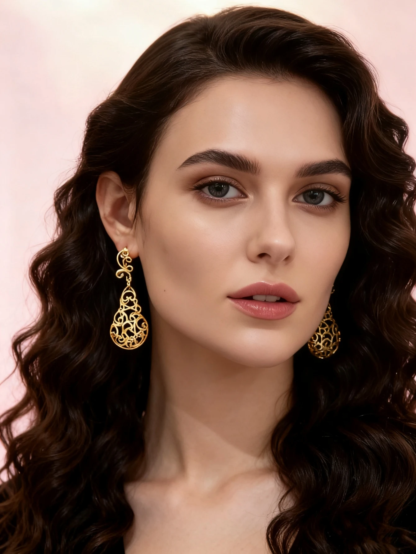 Moroccan Gold Hollow Filigree Dangle Earrings Vintage Scroll Teardrop Drop Earrings Ethnic Arab Wedding Banquet Jewelry for