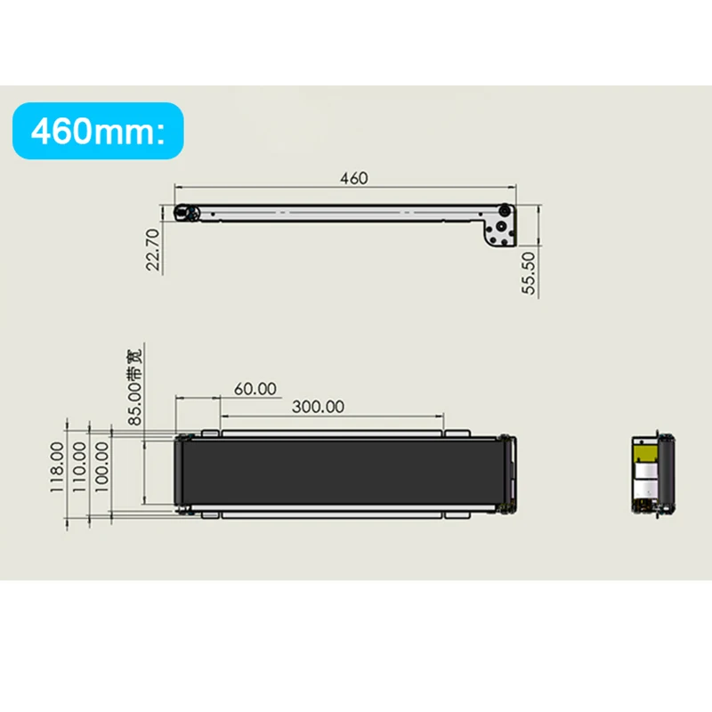 Conveyor 460mm 552mm 600mm Stainless Steel Mini Conveyor PU Belt Vending Machine DC Track Cargo Lane Automatic Conveyor Belt