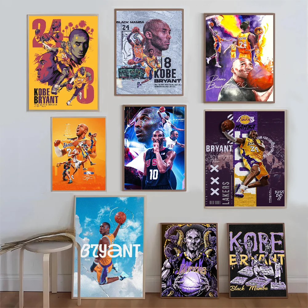 Great Football Star K-Kobe B-Bryant Movie Sticky Posters Vintage Room Bar Cafe Decor Nordic Home Decor