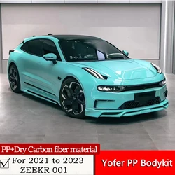 Yofer PP Bodykit For 2021 to 2023 ZEEKR 001 Primer/Colour Black Night Front Lip Rear Diffuser Side Skirt CF Tail Wing Spoiler
