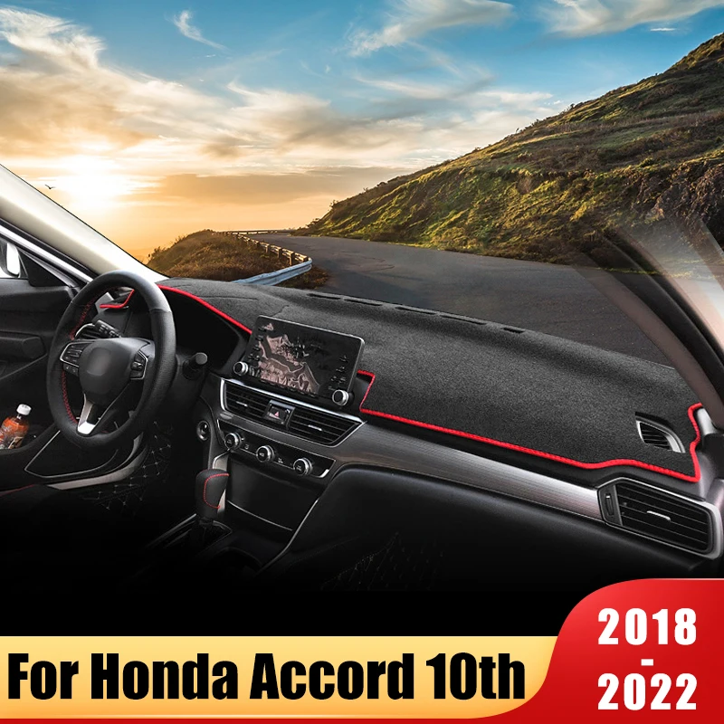 For Honda Accord 10th Gen 2018 2019 2020 2021 2022 Car Dashboard Cover Mat Sun Shade Pad Instrument Panel Carpets Anti-UV Case