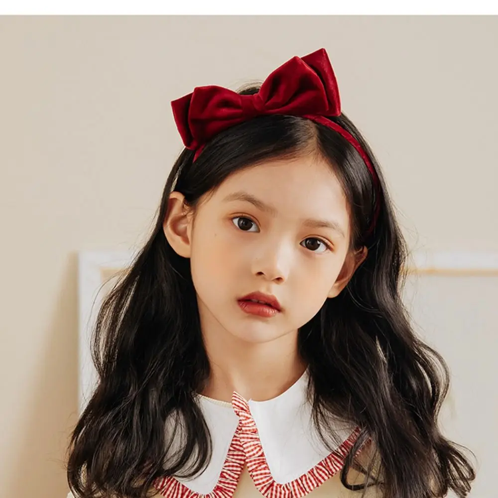 Korean Velvet Double Layer Bow Hair Band Children Simple All-match Hair Hoop Cute Headband Sweet Decoration